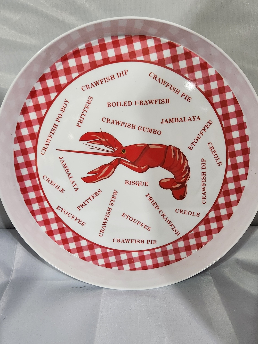 Red Crawfish Melamine Serving Platter 15inches- Home Dining